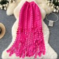 thumbnail image 5 of QHFBli Maxi Skirts for Women Boho Tiered Eyelet Elastic High Waist A-Line Summer Casual Flowy Beach Vacation Long Skirt, 5 of 9
