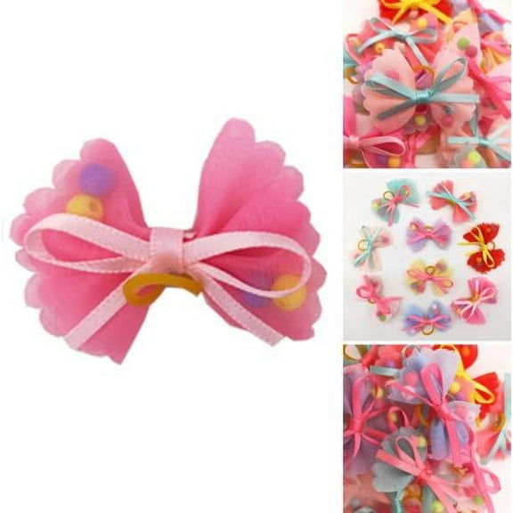 Cheers.US 10Pcs Pet Hair Band Adorable Pet Grooming Elastic Pet Dogs Hair Bow Tie Eye-catching, Adorable, Photo Props for Cat and Dog