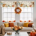 thumbnail image 4 of Fall Squirrel Valances for Windows, 54 x 18in, Pumpkin Sunflower Leaf Farmhouse Thanksgiving Rod Pocket Kitchen Valance Curtain Light Filtering Window Treatments for Living Room Bedroom, 1 Panel, 4 of 7