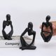 thumbnail image 3 of Estatua del pensador, escultura de resina abstracta Mini Think de 3 piezas, 3 of 4