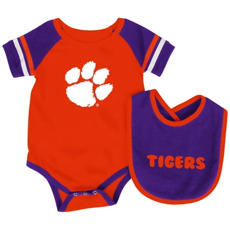 - Clemson Tigers Colosseum Roll-Out Infant One Piece Outfit and Bib Set
