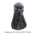 thumbnail image 4 of Wweixi Velour Headwraps Assorted Colors Long Tail Pirate Hat Windproof Single Layer Attractive Elasticity Comfortable Hair Bonnet Red Grey, 4 of 5