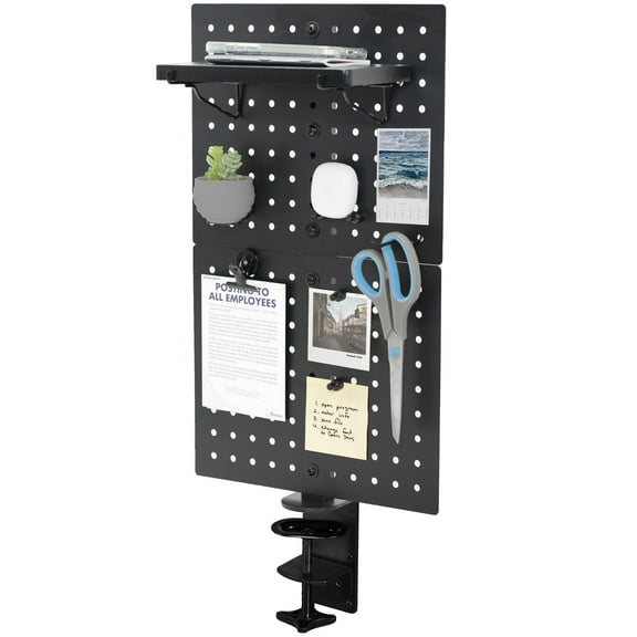 VIVO Steel Clamp-on 12" x 20" Desktop Pegboard, Magnetic Privacy Panel