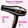 thumbnail image 2 of Morfone Hair Dryer, Professional Negative Ionic Thermo-Control Blow Dryer with Hair Diffuser & Nozzle, Black, 2 of 10