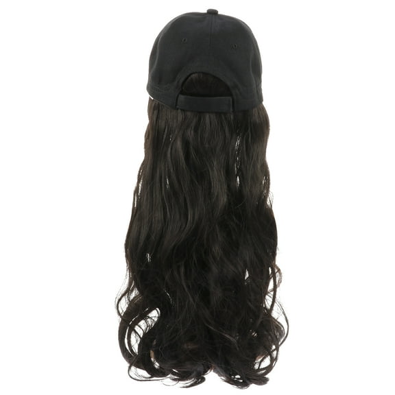 Omeite Long Wave Baseball Wig Women Curly Hair Extensions Synthetic Wave Wig Hat