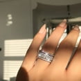 thumbnail image 5 of HANXIULIN Five Lines Diamond Wheel Ring Elegant Rhinestone Ring Silver Jewellery Rings Women Fashion Full Diamond Zircon Rings for Women Size 5 10, 5 of 5