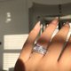 thumbnail image 4 of Cinco Líneas Rueda Anillo Elegante anillo de diamantes de imitación de plata Anillos de joyería de las mujeres de moda completa Zircon Anillos para Mujeres Tamaño 5 10, 4 of 5
