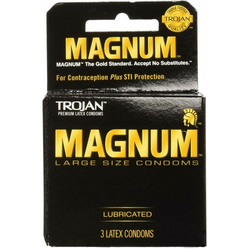 Trojan Magnum Lubricated Condoms, 3 Count/ Pack, Pack of 3 Walmart