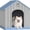 Blue, variant on Dog House Outdoor Indoor for Small Medium Dogs, Sturdy Plastic Waterproof Doghouse with Air Vents and Elevated Floor, Easy Clean and Assemble (Grey, 26.18''L × 24.02''W × 25.98''H)