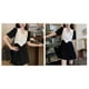 thumbnail image 5 of Vestido de manga corta, cuello vuelto, cremallera frontal, ajustado, bloque de color, vestido corto de moda para el verano, 5 of 8