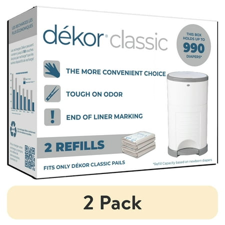 (2 pack) Dekor Classic Diaper Pail Refills | 2 Count
