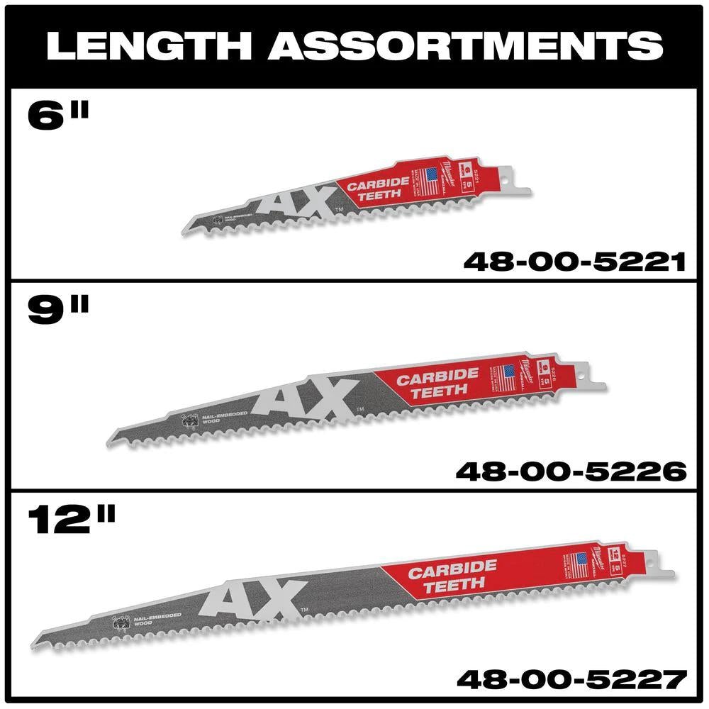TPI The Ax Carbide Teeth SAWZALL Blades 
