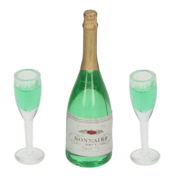 Bouteilles De Vin Miniatures, Ensemble De Champagne De Maison De Poupée  Matériau En PVC Miniature Soulageant Le Stress Pour La Maison De Poupée 