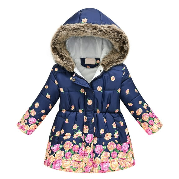 XEGLSBU Boys Winter Coats Size 7-8 Toddler Girls Winter Long Sleeve Fashion Thick Warm Hooded Down Soft Coat Down Paraks Boys Winter Coat Size 6/7 Navy Size 6-7 Years