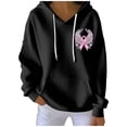 thumbnail image 2 of Ounisa Breast Cancer Oversized Hoodies Fleece Drawstring Shirts for Women Pink Ribbon Sweatshirt Cancer Fight Awareness Shirt Faith Casual Long Sleeve Tops, 2 of 5