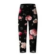 thumbnail image 4 of Lilgiuy Women's Fashion Summer Casual Loose Pocket Straight Printing Trousers Pants for Camping Climbing, 4 of 5