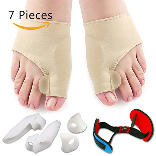 Bunion Corrector & Bunion Relief Protector Sleeves Kit - Treat Pain in Hallux Valgus, Tailors Bunion, Big Toe Joint, Hammer Toe, Toe Separators Spacers Straighteners splint Aid surgery treatment