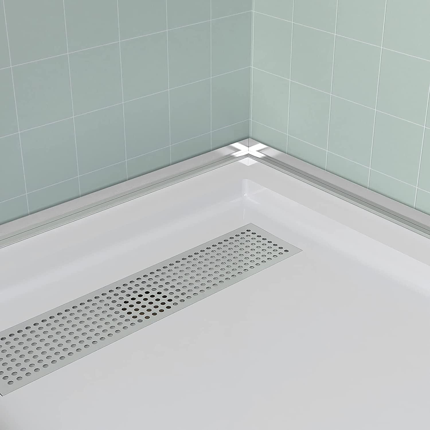 CKB 60 W x 32 D Triple Threshold Beige Shower Base with Nonslip Surface