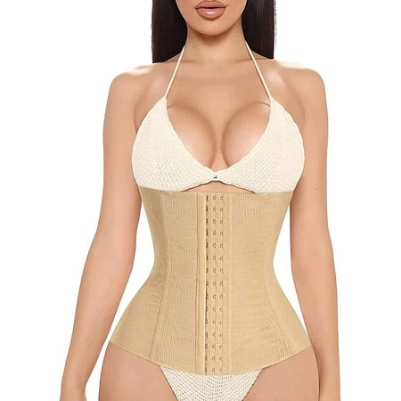 

Loday Shapewear Cinchers Waist Trainer for Women Tummy Control Postpartum Recovery Belt Seamless Body Shaper Corsets Girdle(Beige XS)