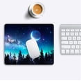 thumbnail image 6 of Space Galaxy Mouse Pad Tree Forest Moon Gaming Mousepad Non Slip Rubber Base Square Small Mouse Pads for Desk Wireless Mouse Computer Laptop Mouse Mat Desk Accessories Office Decor - Blue Black, 6 of 6
