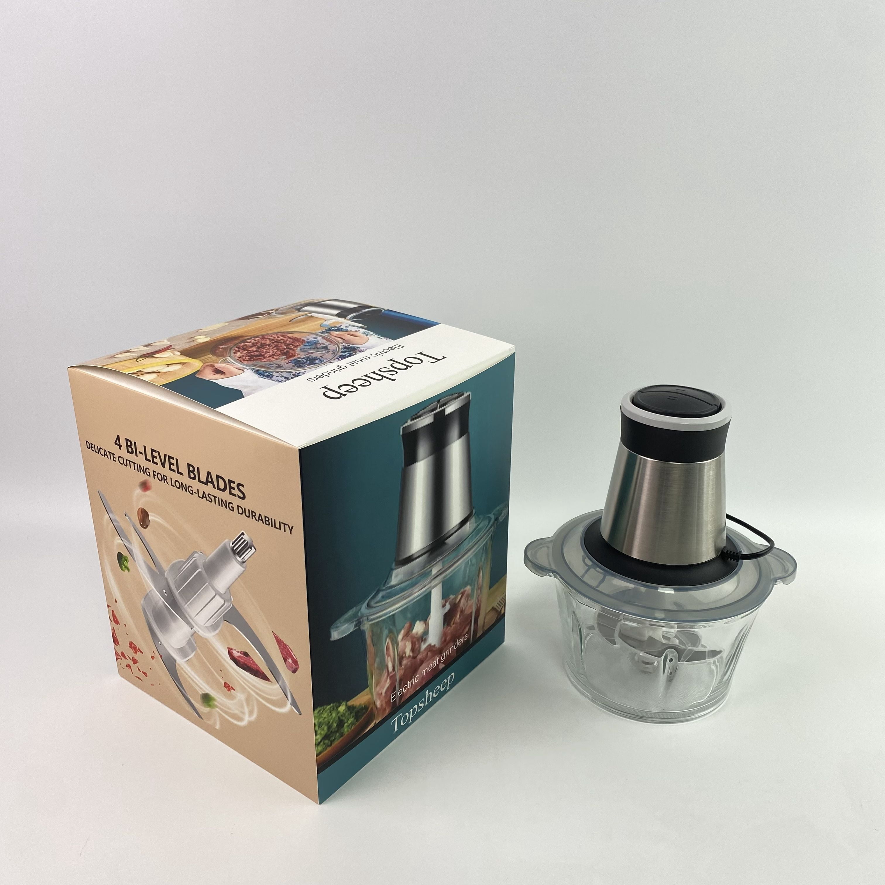Topsheep Electric meat grinders, mincing, slicing and chopping food, electric,Electric Mini Food Chopper,USB Charging Mini Electric Garlic Chopper,Small Food Processor with Spoon and Brush