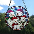 thumbnail image 7 of Snowmen Families Stained Glass Suncatcher, Snowmen Families Glass Suncatchers for Windows For Merry Christmas, 7 of 7
