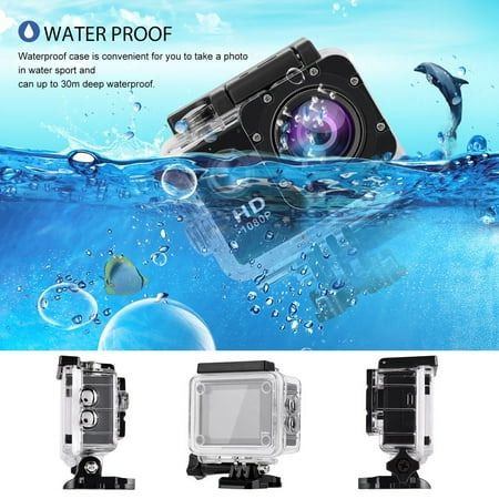 A9 1080P HD Action Camera 2.0 Inch Waterproof Outdoor Camcorder Recorder 120 Degree Wide Angle Mini Underwater Camera US Plug