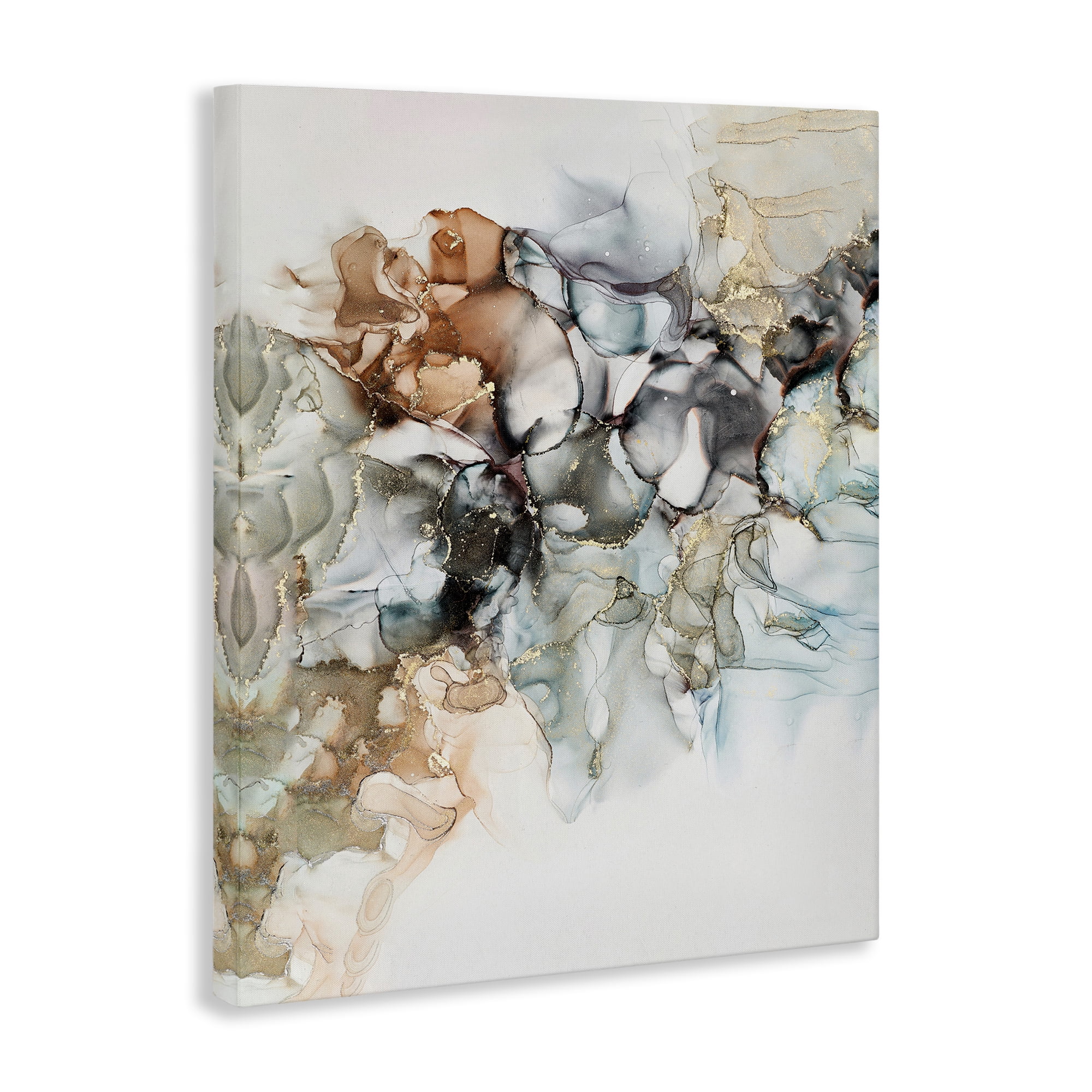 Stupell Industries Fluid Abstract Glam Detail Abstract Painting Gallery Wrapped Canvas Art Print Wall Art, 24 x 30