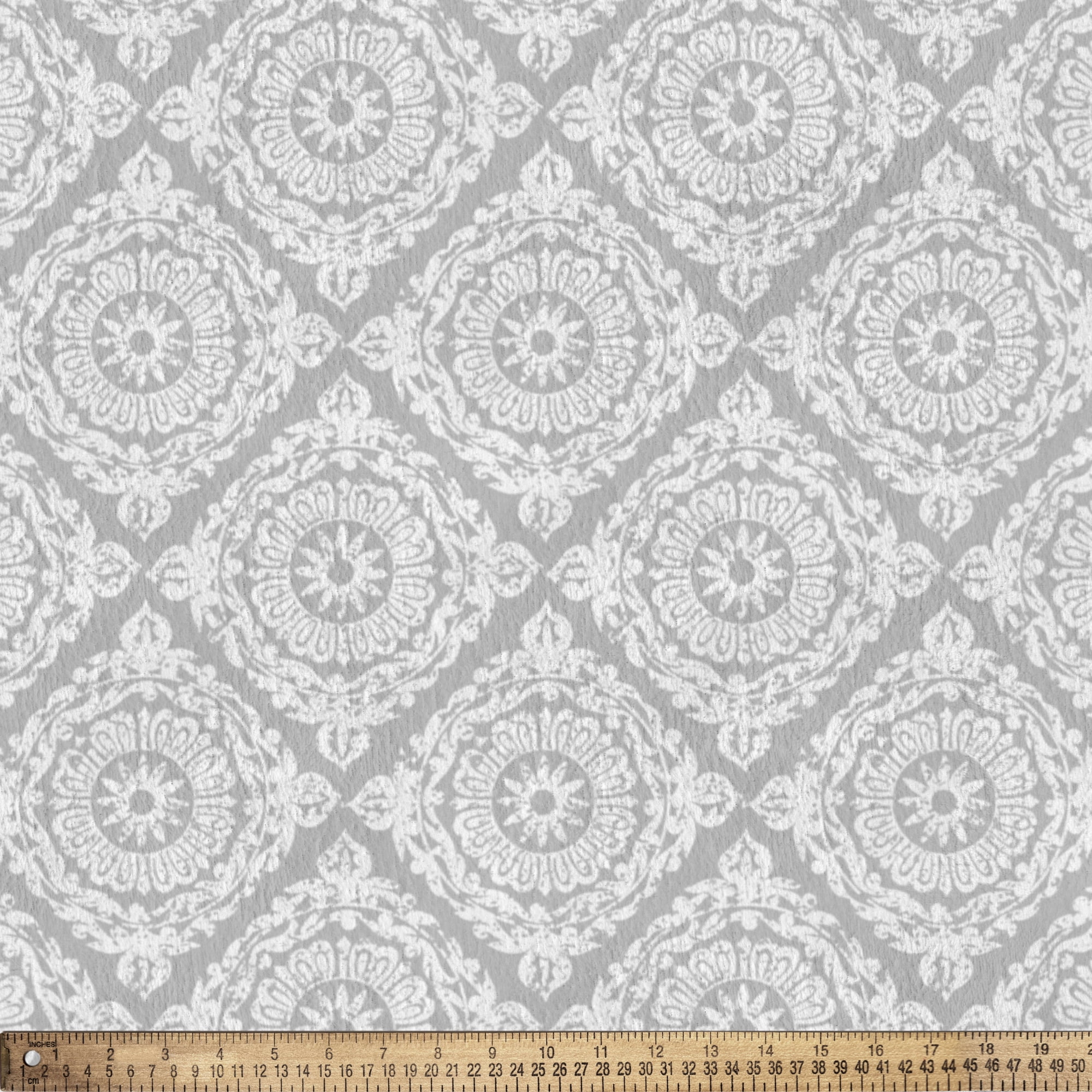 Mainstays 1.5 Yards 100% Polyester Heavenly Plush Damask, Gray, 60 Wide for Crafts
