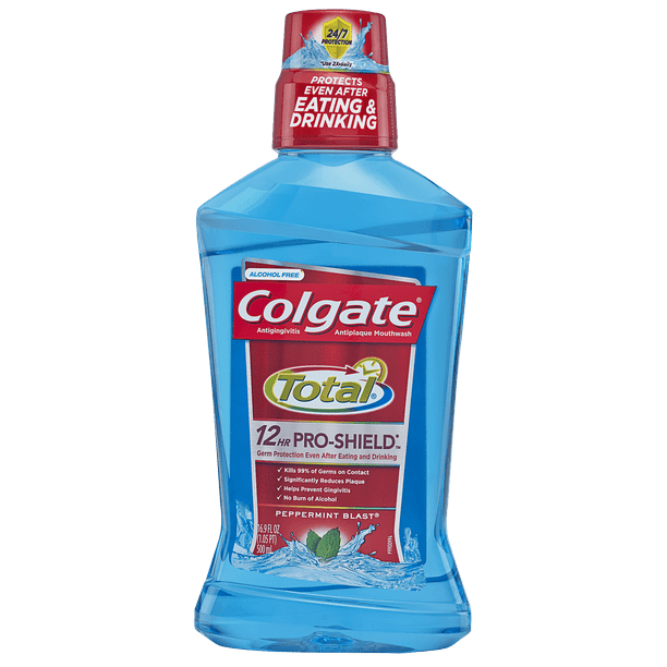 Colgate Total ProShield Alcohol Free Mouthwash, Peppermint 500mL, 16