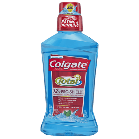 Colgate Total Pro-Shield Alcohol Free Mouthwash, Peppermint, 16.9 fl oz
