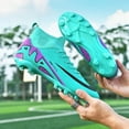 thumbnail image 4 of Ruran Mens High-Top Soccer Cleats Womens Turf Football Shoes Boys Girls Lightweight Youth Professional Indoor Outdoor AG Black Purple Pink, 4 of 9