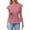 A-Pink141, variant on Women Blouse Round Neck Flutter Short Sleeve Smocked Waist Tops Summer Ruffle Sleeve Waist Peplum Fitted Blouses For Ladies