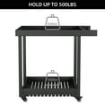 thumbnail image 4 of Senfot Utility Service Cart, 2-Shelf Outdoor Prep Cart Dining Table with Wheels and Lipped Shelves, 500 lbs. Capacity, Suitable for Home, Office, Patio Grilling, and Backyard BBQ, Black, 4 of 9