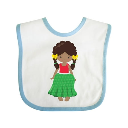 

Inktastic African American Girl Fashion Girl Green Skirt Gift Baby Girl Bib