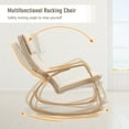 thumbnail image 6 of Costway Modern Bentwood Rocking Chair Fabric Upholstered Relax Rocker Lounge Chair Beige, 6 of 11