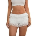 thumbnail image 1 of Lenpel Shorts à Volants en Dentelle pour Femmes Taille Basse Shorts d'Été Décontractés Mode, 1 of 4