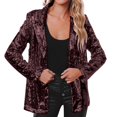 thumbnail image 2 of Baberdicy Women Sequins Blazers for Women Sequin Jacket Casual Long Sleeve Glitter Party Shiny Lapel Rave Outerwear Coat Blue Wine Acrylic, 2 of 6