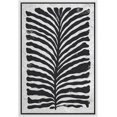 thumbnail image 3 of PixonSign Framed Canvas Print Wall Art Symmetrical Long Leaf Nature Wildlife Illustrations Modern Art Modern Dramatic Grey Dark Black and White for Living Room, Bedroom, Office - 24"x36" White, 3 of 5
