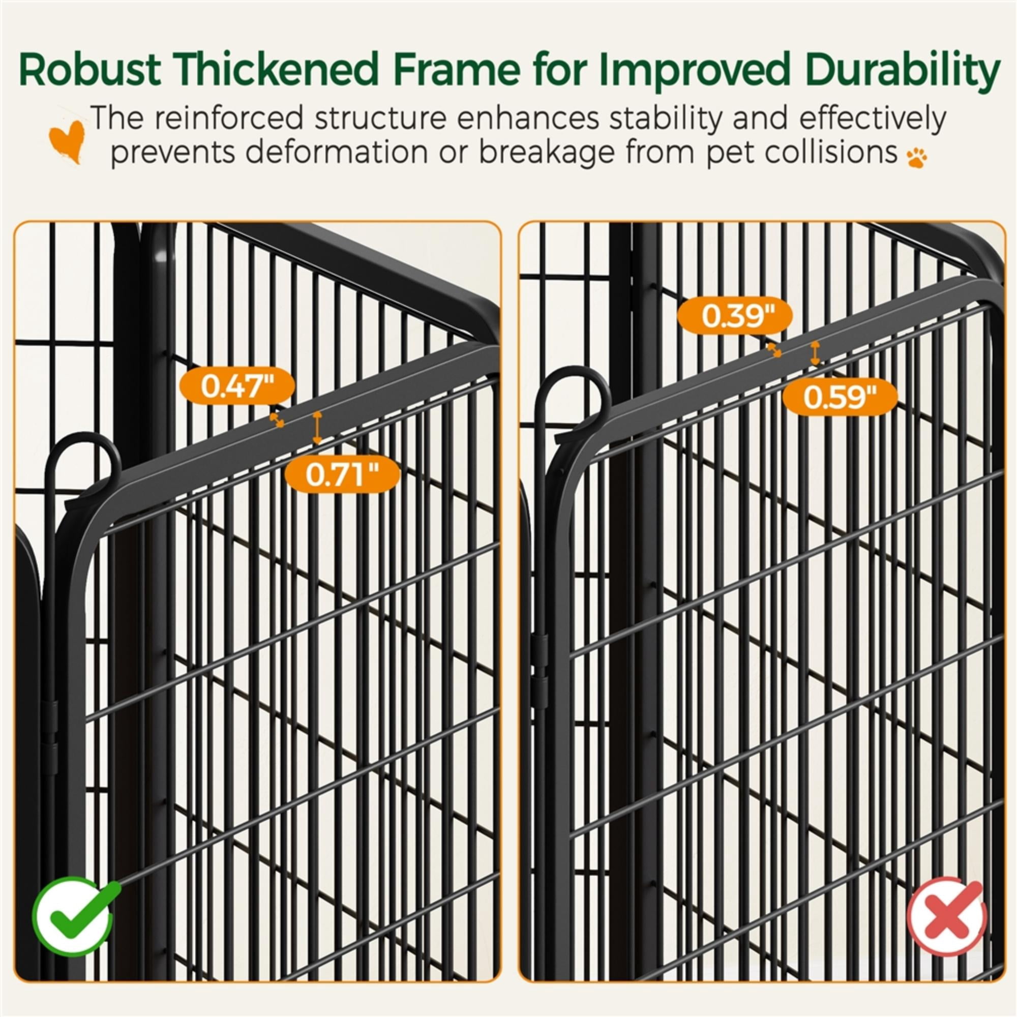 Alden Design 12 Panels 47.5″ Tall Metal Dog Playpen with Door, Black