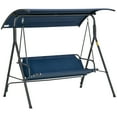 thumbnail image 2 of Outsunny Outdoor Patio Swing Chair, Seats 3 Adults, Includes Stand, Adjustable Sun Shade Canopy, Steel Frame, Shaded Bench, Dark Blue, 2 of 9