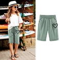 thumbnail image 2 of TAIAOJING Toddler Casual Pants Children Kids Girls Casual Letter Printed Elastic Waist Breeches Trousers With Pocket Cute 3-4Y, 2 of 4