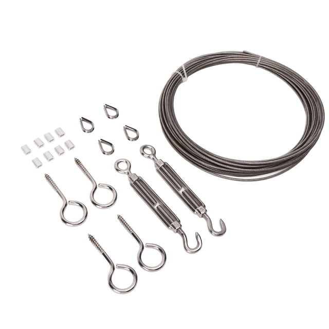 Strings Light Hanging Kit, Stainless Steel Waterproof Easy To Assemble Rustproof Wire Rope Kit For Tent For Garden