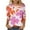 Multicolor Plus Size Blouse for Women_v, variant on CYMMPU Spring Tops Round Neck Loose Fit Tunic Tops Boho Blouses for Women Dressy Casual Fall Fashion Shirts 3/4 Sleeve Flower Pattern Lightweight Basic T-Shirts Multicolor XXXXXL
