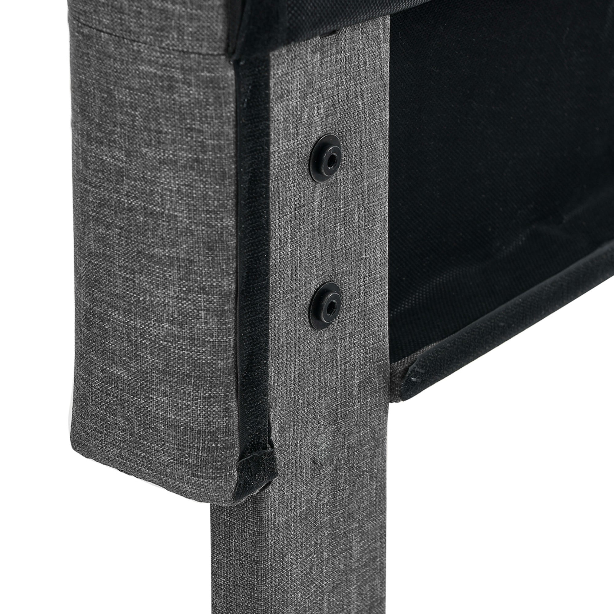 Gewnee King Size Upholstered Headboard Platform Bed Frame with Sturdy Wooden Strips for Support & Easy Installation,No Box Spring Required（Gray）