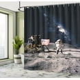 thumbnail image 5 of Ambesonne Galaxy Shower Curtain, Rocket Travelling Space, 69"Wx84"L, Grey Navy Blue, 5 of 5