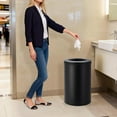 thumbnail image 6 of 40L/10.6 Gal Round Stainless Steel Trash Can, Removable Inner Bucket, Kitchen Bathroom Office Garbage Bin, Black, 6 of 7
