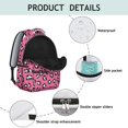 thumbnail image 4 of Black and Pink Leopard Print Backpack for School, Cute School Bag with Adjustable Shoulder Straps and Padded Back, 15.3"x11"x7.1", 4 of 5