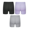 thumbnail image 3 of YONGHS 3 Pack Kids Girls Dance Shorts Safety Breathable Bike Shorts Undershorts for Dance Underdress Black&Gray&Purple 5-6, 3 of 5