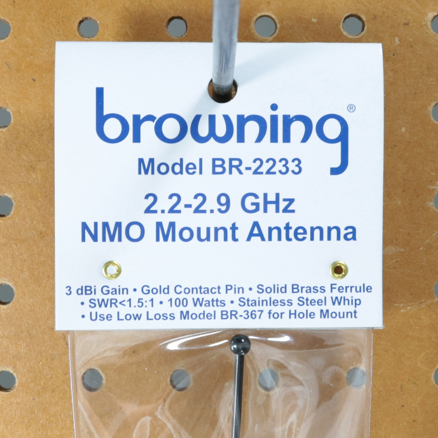Browning 2.2 GHz to 2.9 GHz Wi-Fi 3-dBi Gain Pre-Tuned NMO-Mount Antenna, BR-2233